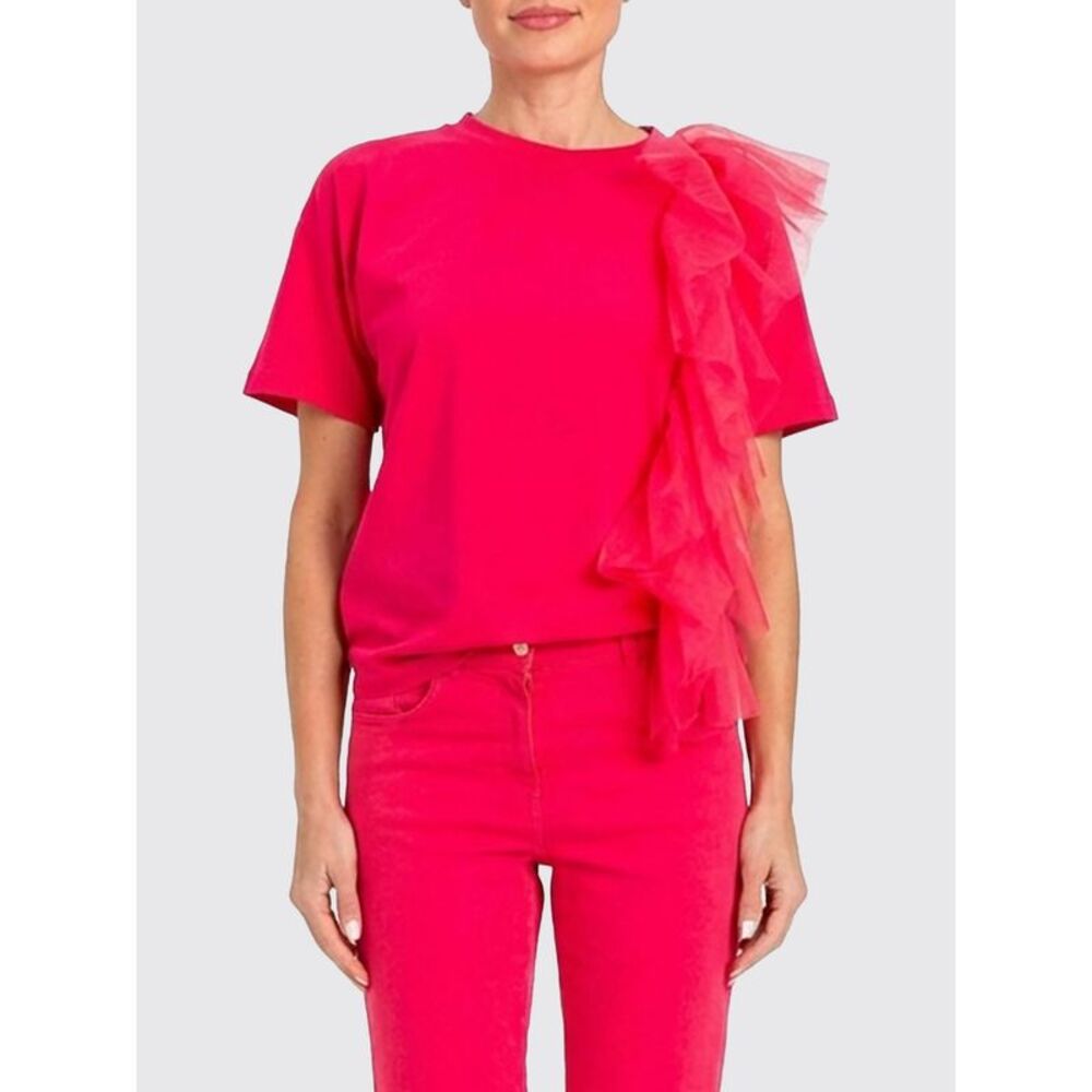 Actitude Twinset Women Cotton T-Shirt With Ruffles Actitude Twinset